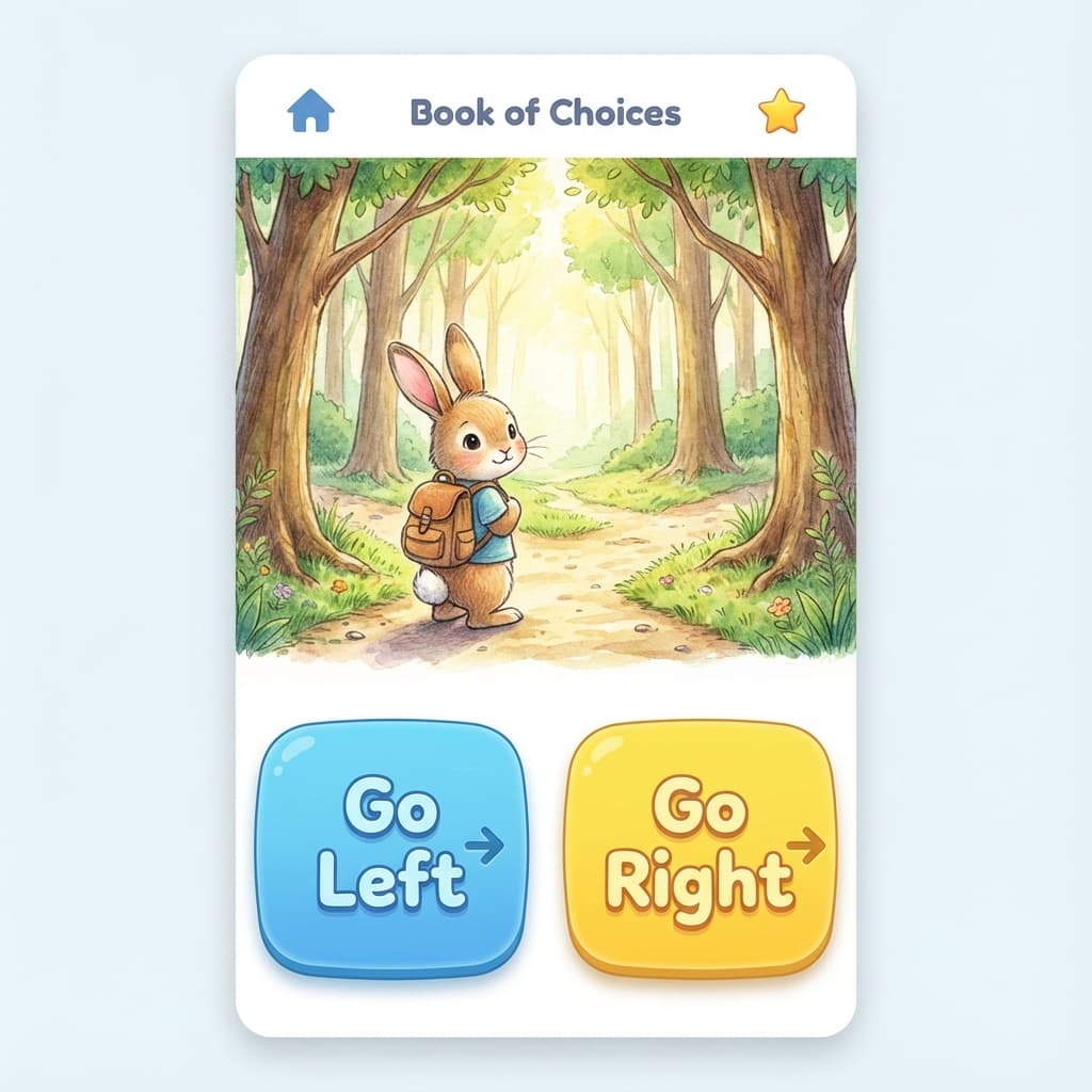 토닥북 선택형 동화 화면